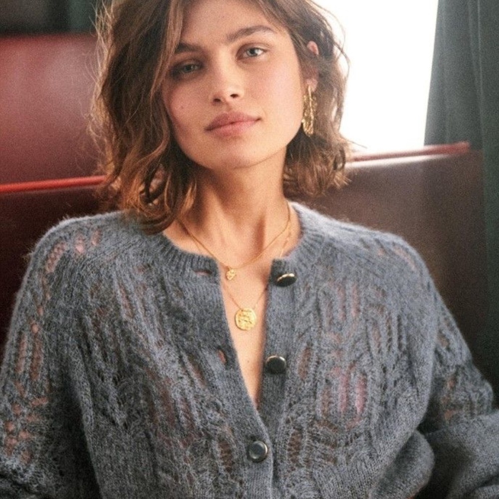 NWT Sézane Gray Knit Cardigan